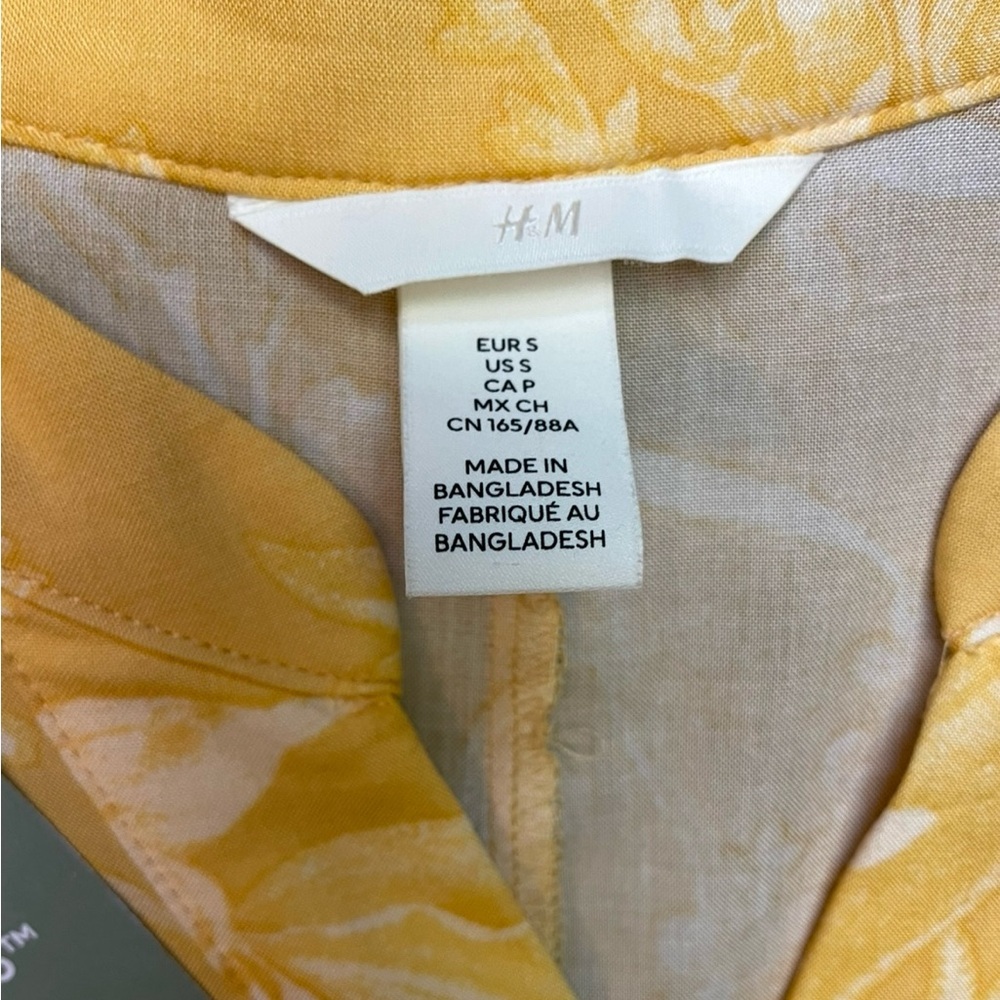 H&M Floral Yellow Dress ~ New - Picture 10 of 12